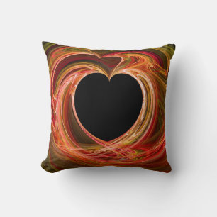 Almohada de corazón abstracta multicolor con espac