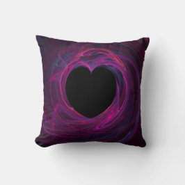Almohada de corazón abstracta multicolor con espac