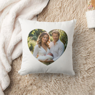 Almohada de corazón con foto personalizada para el