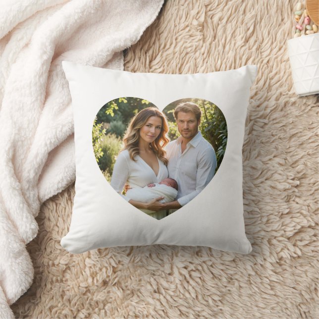Almohada de corazón con foto personalizada para el (Manta)