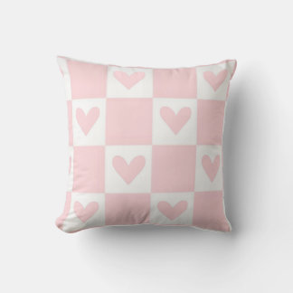Almohada de Corazón - Cuadros Rosados Retro - 