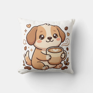 Almohada de Corazón de Abrazo de Perro Lindo Latte