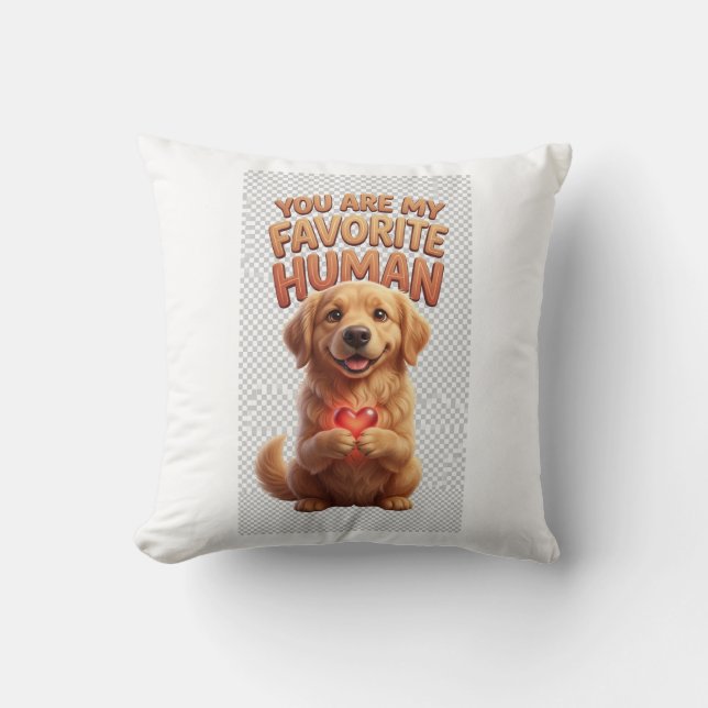 Almohada de Corazón de Golden Retriever (Anverso)
