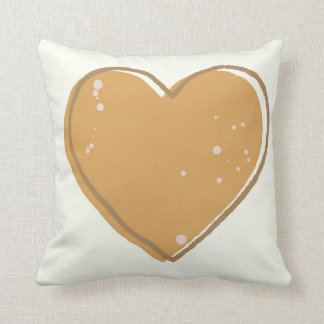 Almohada de corazón dorado y marrón para sala de e