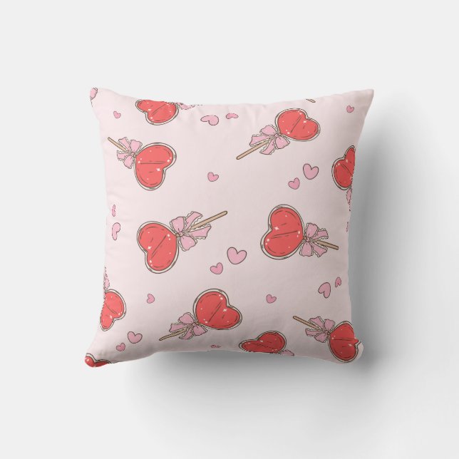 Almohada de Corazón Kawaii de Piruleta  (Reverso)