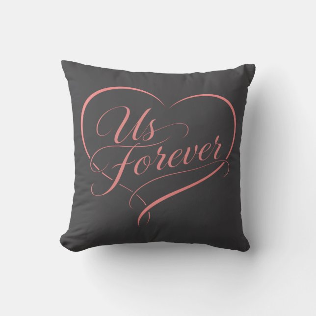 Almohada de corazón romántico para nosotros por si (Anverso)