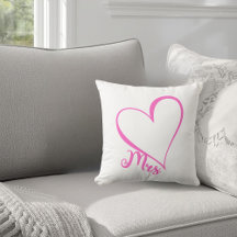 Almohada de corazón rosa para señora