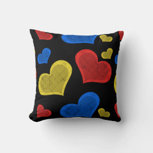 Almohada de Corazones Coloridos