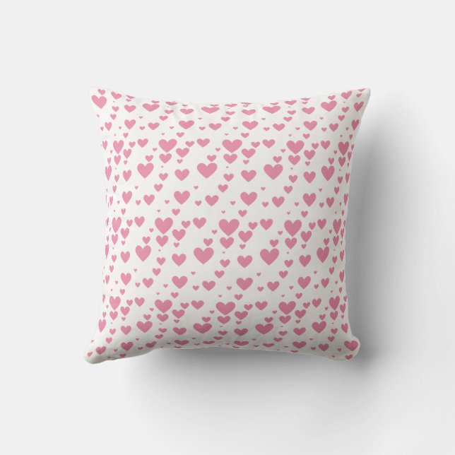almohada de corazones rosados adorables (Reverso)