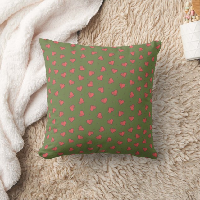 Almohada de corazones y puntos (Manta)