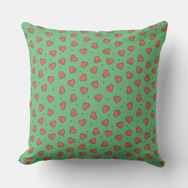 Almohada de corazones y puntos (Anverso)