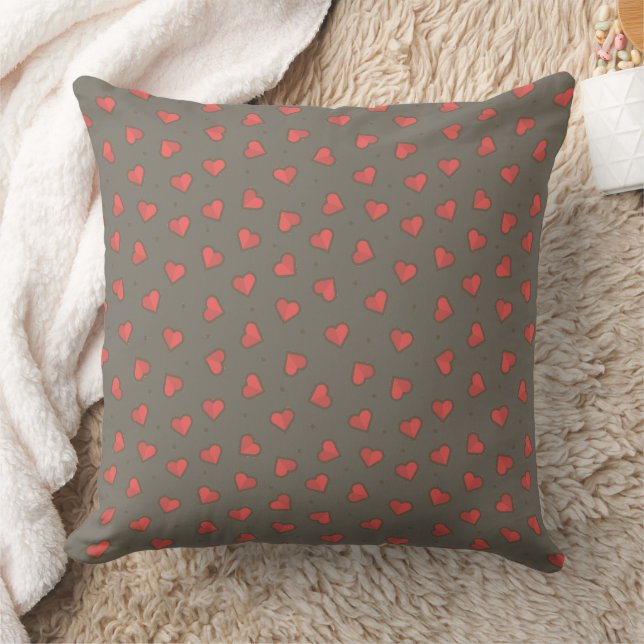 Almohada de corazones y puntos (Manta)