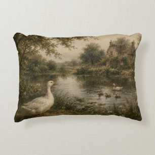 Almohada de Cottage Vintage Estanque de Gansos
