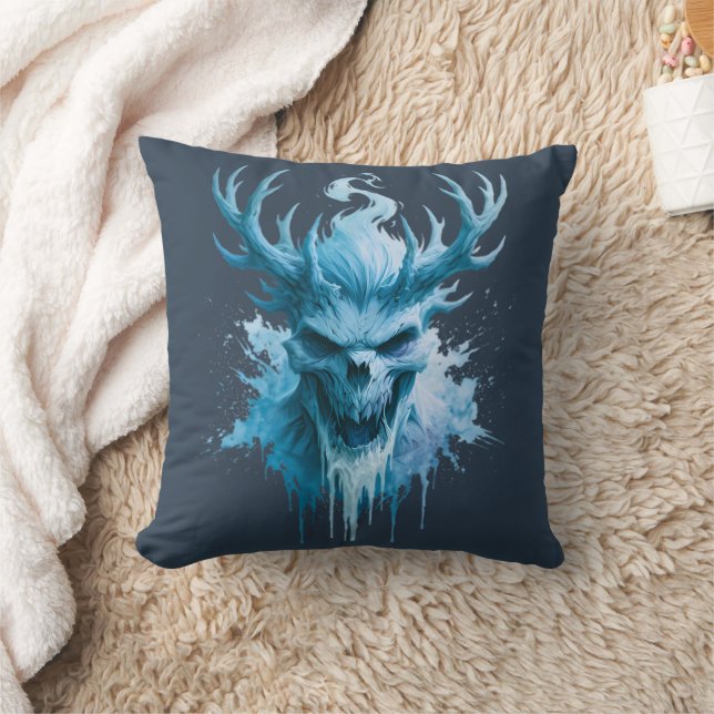 Almohada de Cráneo con Escarcha Azul (Manta)