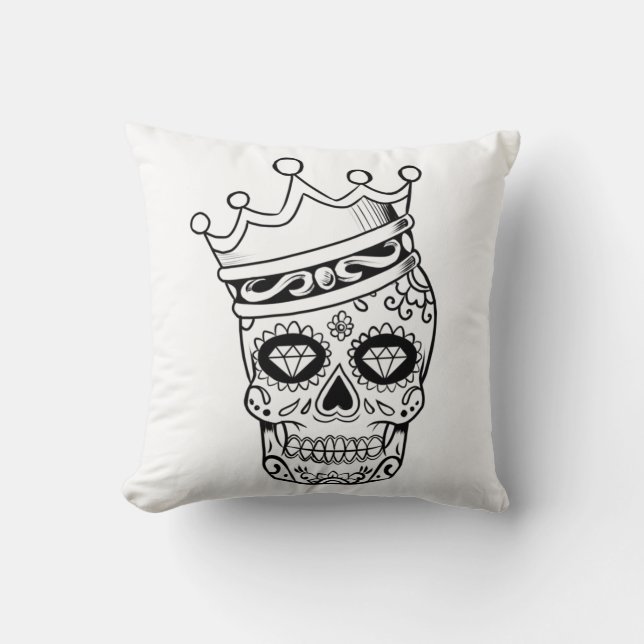 Almohada de Cráneo de Halloween (Anverso)