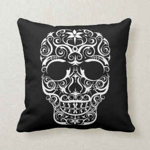 Almohada de cráneo estilizada de encaje