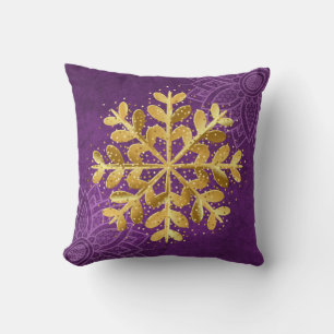 Almohada de Crisantemo Copo de Nieve de Navidad