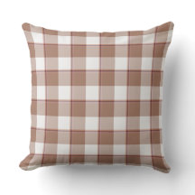 Almohada de cuadros marrón tostado y gris Atenas