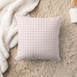 Almohada de Cuadros Rosados para Dormitorio Preppy
