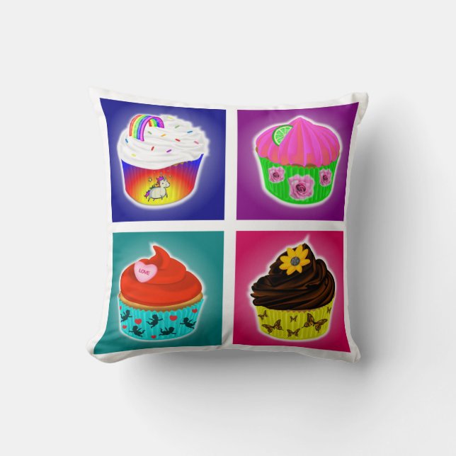 Almohada de cuatro cupcakes (Anverso)