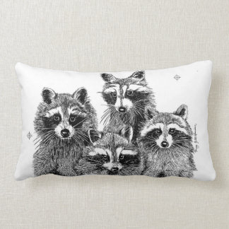 Almohada de cuatro mapaches