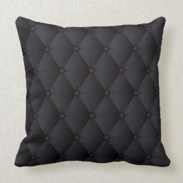 Almohada de cuero copetuda negra de lujo de la