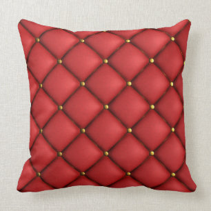 Almohada de cuero copetuda roja de la impresión d