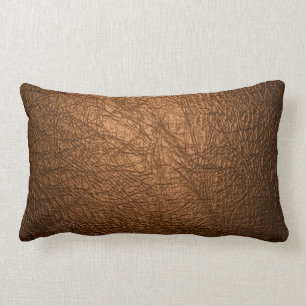 almohada de cuero marrón de la textura