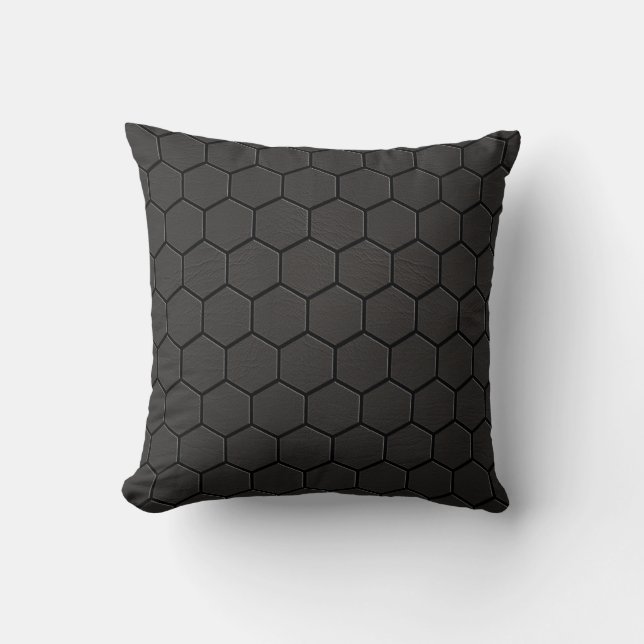 Almohada de cuero negra #1 de la impresión de la (Anverso)