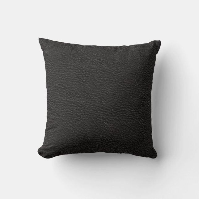 Almohada de cuero negra de la textura (Anverso)