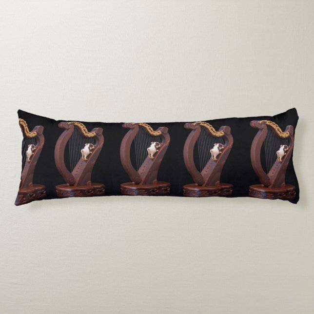 Almohada de cuerpo Armonía de Arpa de Madera (Anverso)