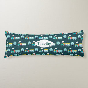 Almohada de cuerpo de algodón Little Train (20" x