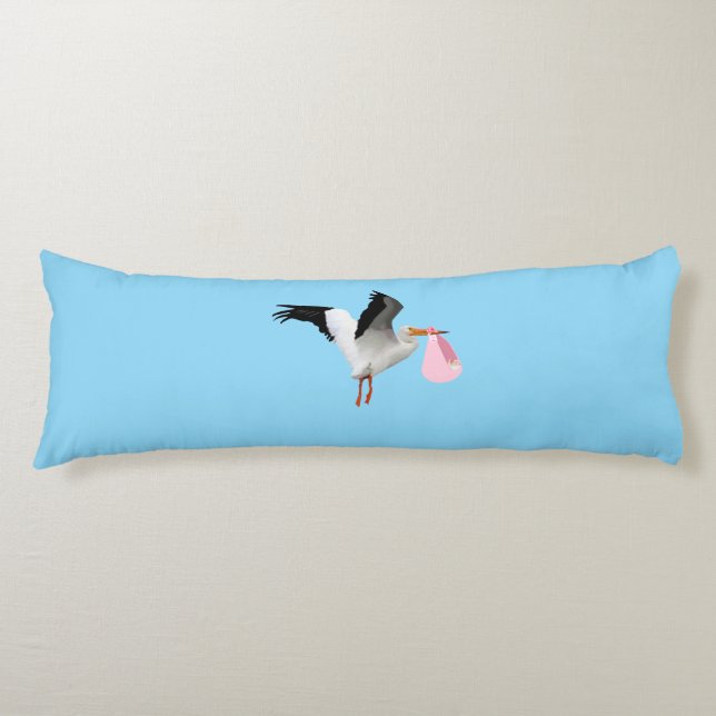 Almohada de cuerpo de cigüeña con niña (Anverso)