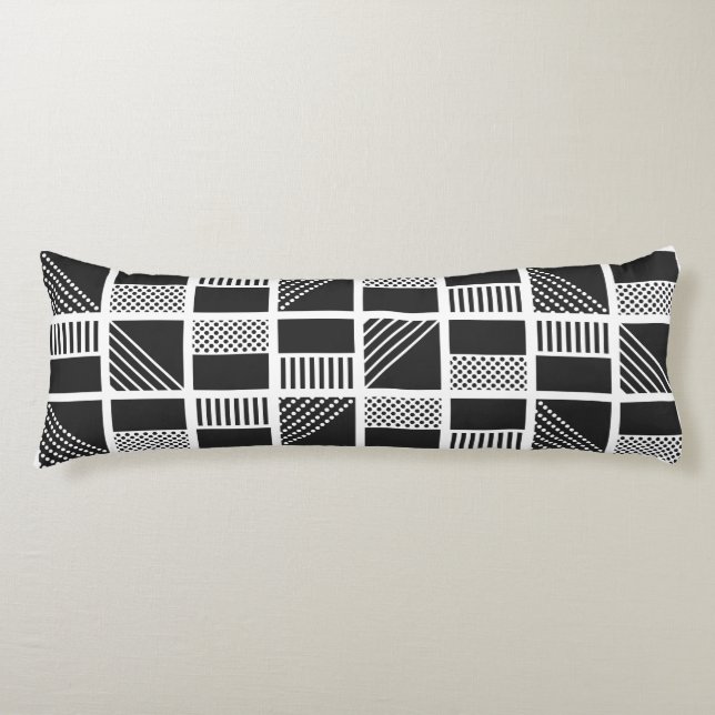 almohada de cuerpo de cuadrados geométricos (Anverso)