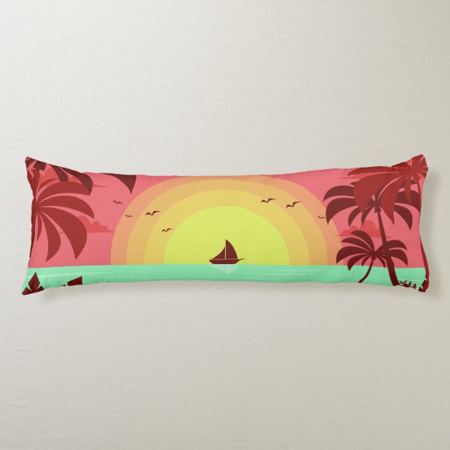almohada de cuerpo de Ilustracion de playa (Anverso)