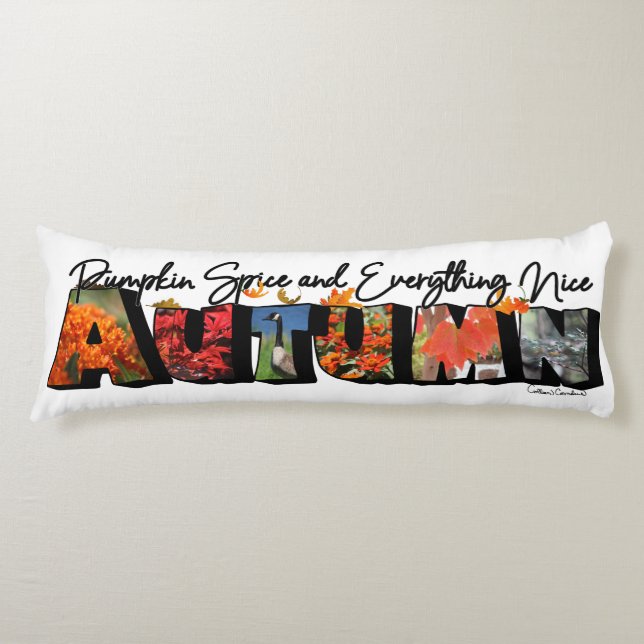 Almohada de cuerpo de letra grande de otoño (Anverso)