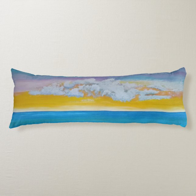 almohada de cuerpo de playa, atardecer de vela/océ (Anverso)