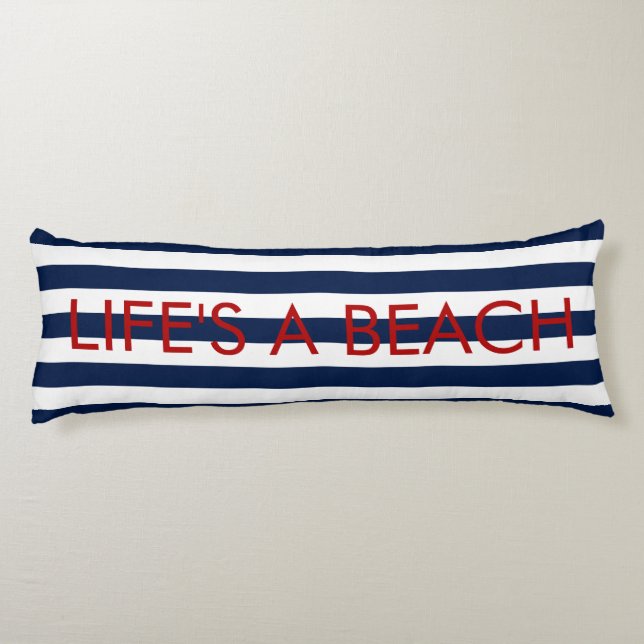 Almohada de cuerpo de playa de la vida de PixDezin (Reverso)