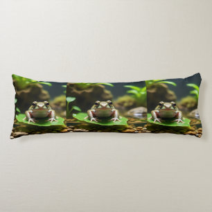 Almohada de cuerpo de rana verde adorable