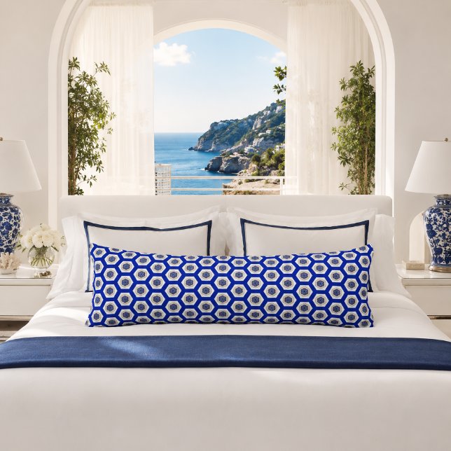 Almohada de cuerpo dorada de la espléndida vida ná (Ultra-Stylish Splendid Blue Bedazzled Nautical Body Pillow )