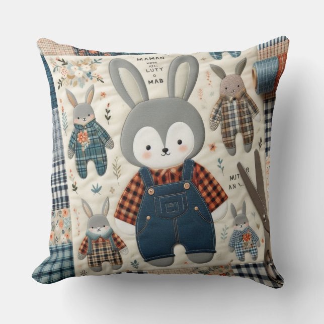 almohada de cuerpo rústico de alces de madera de l (Anverso)