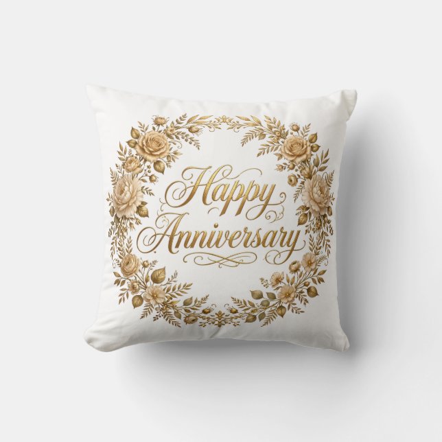 Almohada de Cumpleaños de Aniversario (Anverso)