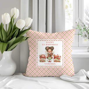 Almohada de Cumpleaños Número 8 de Hada Rosa Capri
