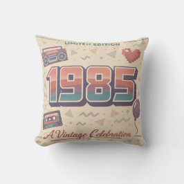 Almohada de Cumpleaños Vintage 1985 | Edición Limi
