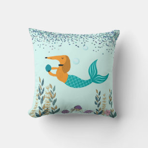 Almohada de Dachshund con cola de sirena