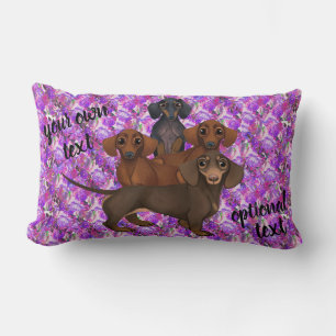 Almohada de Dachshund con Floral de Color de Agua
