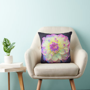 Almohada de Dahlia de Vidrio Teñido
