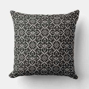 Almohada de Damasco Negro y Blanco