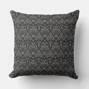 Almohada de Damasco Negro y Blanco