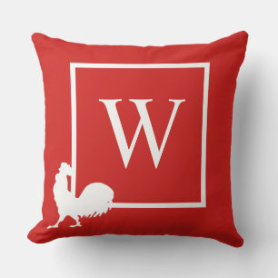 Almohada de decoración country con monograma inici
